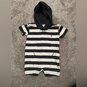 Baby GAP Striped Hooded Romper Size 12-18 months